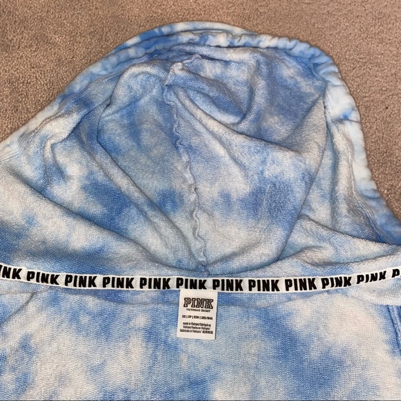 PINK blue and white Tie Dye Hoodie - Picture 3 of 14